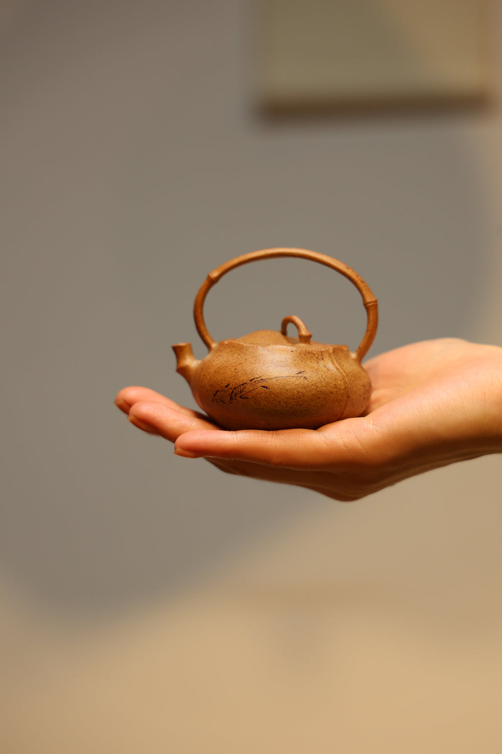 Handmade Yixing Zisha Teapot "Hua Yu Ti Liang" (Eclosion) | 化羽提梁 - 90ml