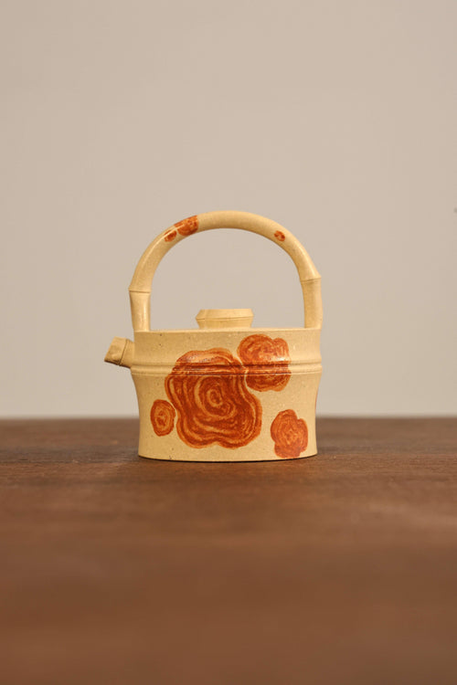 Handmade Yixing Zisha Teapot "Ban Zhu Ti Liang " (Mottled Bamboo) | 斑竹提梁 - 100ml
