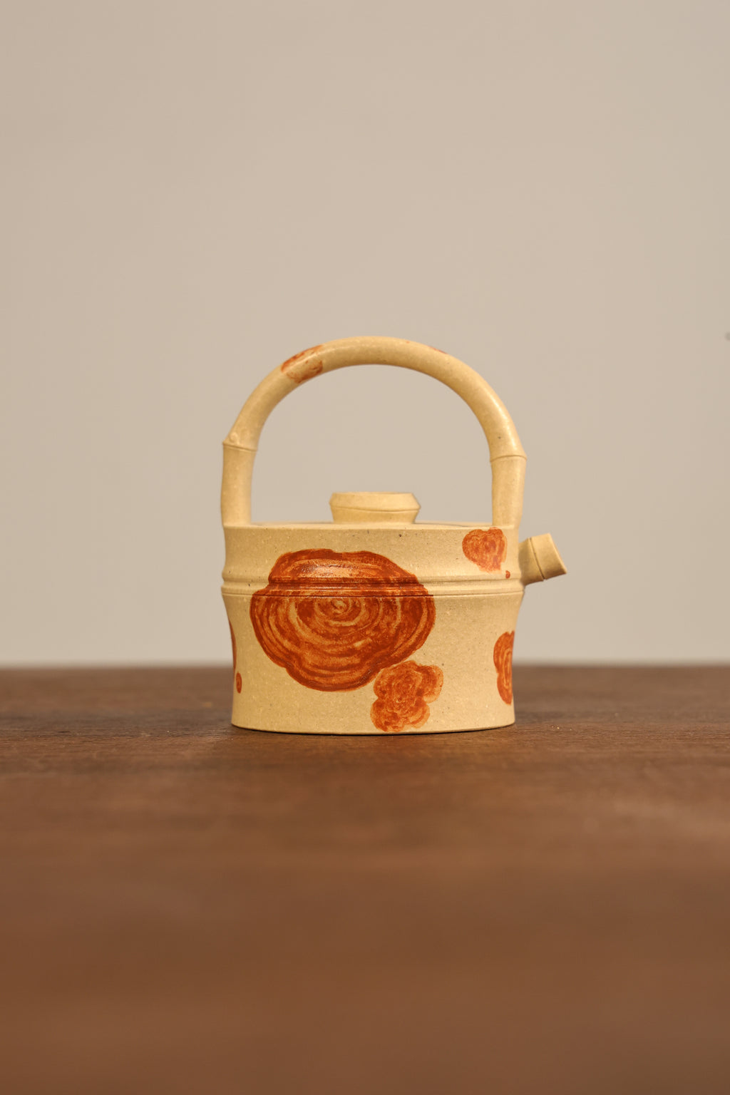 Handmade Yixing Zisha Teapot "Ban Zhu Ti Liang " (Mottled Bamboo) | 斑竹提梁 - 100ml