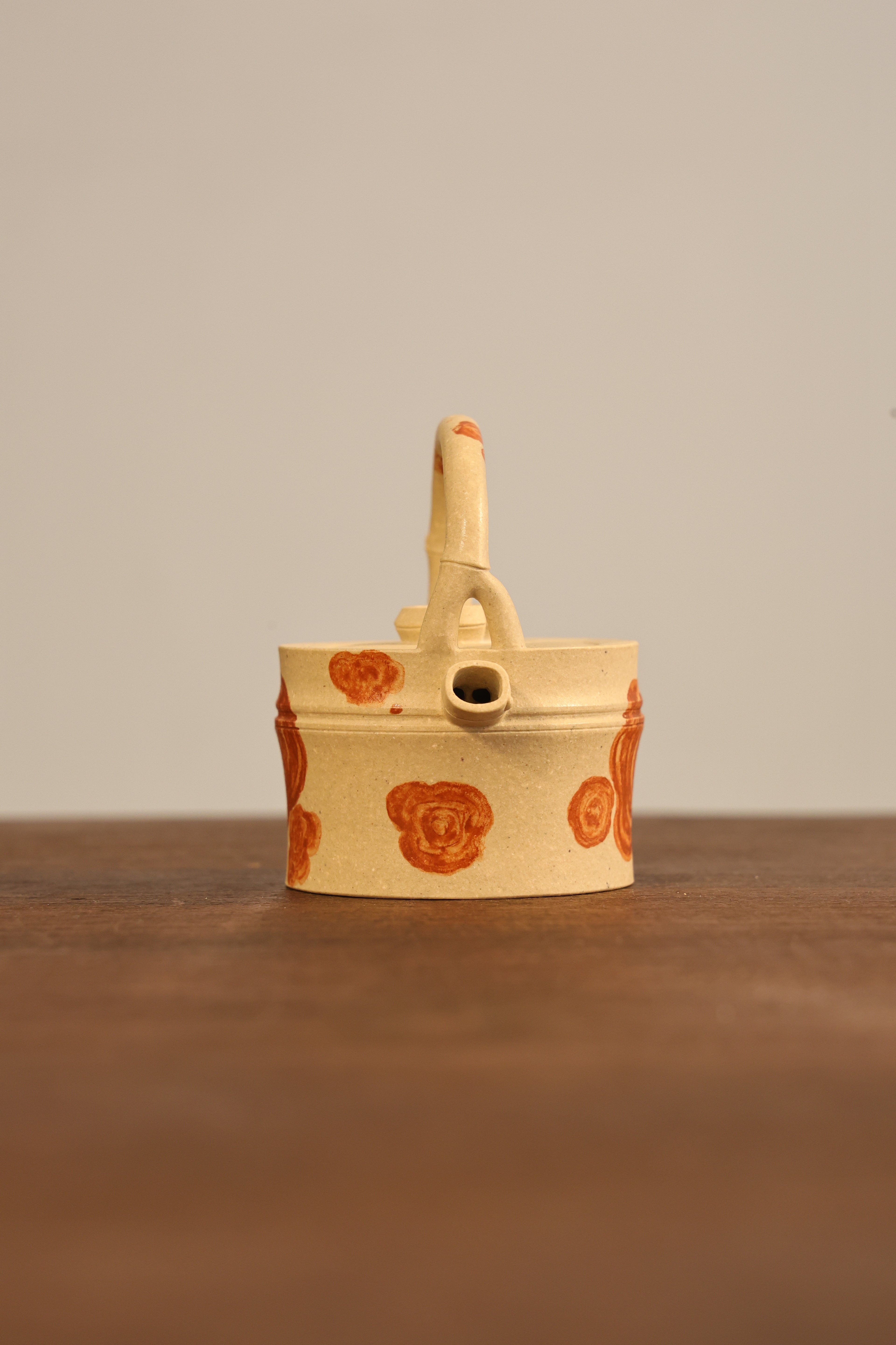 Handmade Yixing Zisha Teapot "Ban Zhu Ti Liang " (Mottled Bamboo) | 斑竹提梁 - 100ml